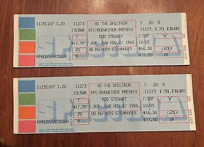 1988 ROD STEWART "OUT OF ORDER" TOUR FULL CONCERT TICKET The SPECTRUM ~ PICK ONE - Image 1 of 4