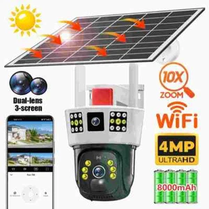 4X Dual Lens HD 2K WiFi IP Camera Wireless Outdoor CCTV PTZ Home Security IR Cam - Picture 1 of 13