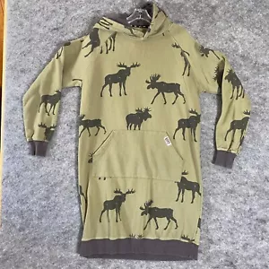 Lazy One Womens S M Green Mountain Moose Sleep Hoodie Sweatshirt - Picture 1 of 10