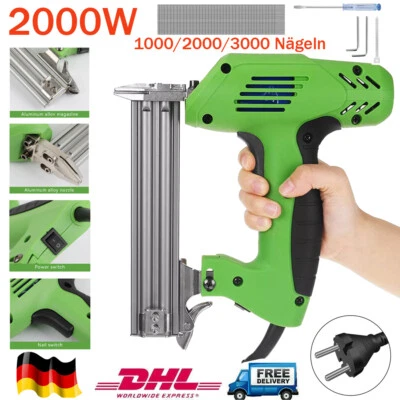 2000W Elektrischer Tacker Nagelpistole Gerader Tacker Holzbearbei mit 3000 Nägel - Bild 1 von 4
