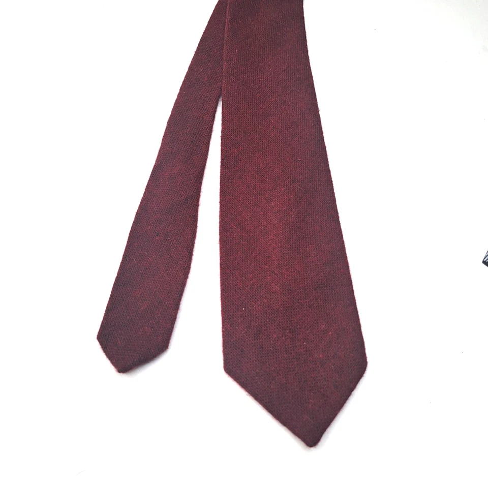 Vintage Wembley Wool Acrylic Blend Tie Wine Red 3.25" x 56" - Image 1 of 4