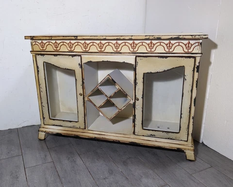 Vintage Shabby Chic Cottage/French Country Painted Buffet Cabinet Sideboard Cover