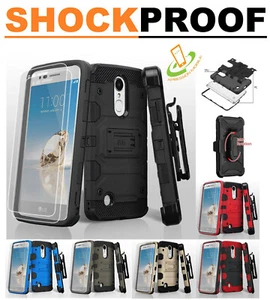 Samsung GALAXY A10E Case Tuff Hybrid Rubber Armor Screen Protector Holster Cover - Photo 1 sur 36