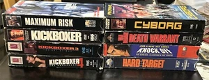 Van Damme VHS lot Cyborg Hard Target Kickboxer Death Warrant Knock Off Tested - Picture 1 of 1