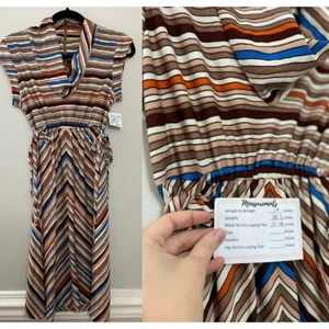 Vestido Vintage Años 70 Retro Mod Judy B. Terroso Rayas M/L - Imagen 1 de 8