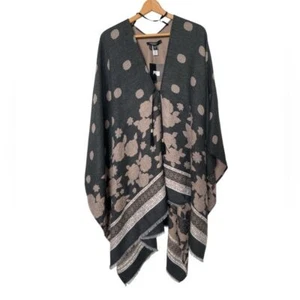 Marc New York Damen Blumen Fransen Einheitsgröße Schal Poncho Neu mit Etikett - Bild 1 von 3