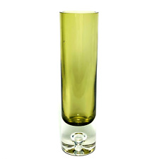 TAPIO WIRKKALA CRYSTAL BUBBLE VASE Finland Glass 7.5” Green Signed LITTALA  2586