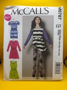 McCalls Pattern M6787 GIRLS PLUS DRESSES TUNIC BELT LEGGINGS Sz 10 1/2 - 16 1/2 - Picture 1 of 2