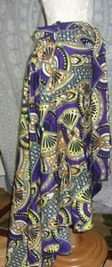 Gonna a vita alta stampa africana alta-bassa con cintura L/XL - Foto 1 di 3