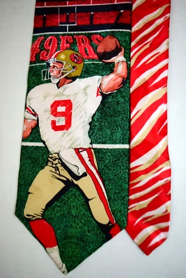 Corbata de seda de colección mariscal de campo años 90 San Francisco 49ers 56" x 3,75" nueva sin etiquetas Foto 1 de 4