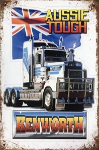 KENWORTH TIN SIGN Rustic Look Vintage Tin Metal Sign Man Cave Shed-Garage & Bar - Picture 1 of 2