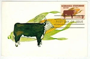 NEBRASKA STATEHOOD 1328 Colorano Maxi Card Maxicard Cow And Corn - Bild 1 von 1