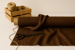 Bistre Brown Linen Blend Fabric by the Yard – Sewing, Curtains & Upholstery - Picture 1 of 10