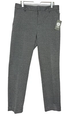 Vince Camuto Womens Black/White Flat Front Straight Leg Houndstooth Pants Size 8 - Image 1 of 4