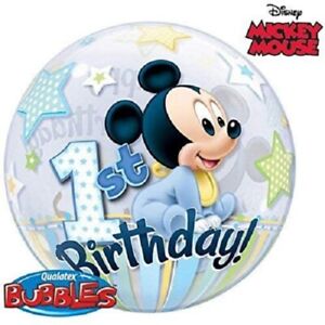 Qualatex 22" Mickey Mouse 1st Birthday Bubble Balloon 