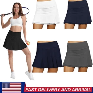 Tennis Golf Skorts with Pockets Athletic Pleated Women High - Picture 1 of 14