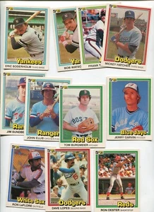 LOTTO 50 CARTE COMUNI DONRUSS MLB BASEBALL 1981 - Foto 1 di 2