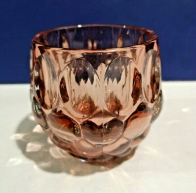 PORTAVELAS VOTIVO VIDRIO ROSA 3.5" X 4" Diseño Corte Mármol NUEVO 481461 Foto 1 de 3