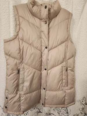 Chaleco acolchado resistente a la intemperie WP beige para mujer talla XL acolchado forrado y tiene bolsillos Foto 1 de 4