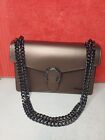 Marina Galanti Italian Leather Bag In  Bronze Color & Dark Chain Strap