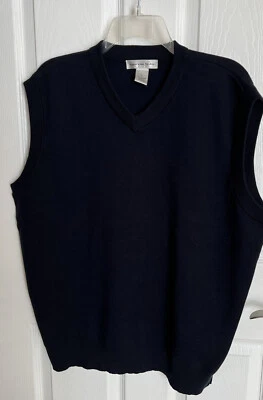 Men's Cypress Links Golf Navy Blue Sweater Vest V Neck Size Large Cotton - Image 1 of 4