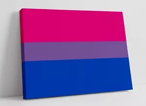 BISEXUAL PRIDE FLAG LGBT QUEER BI -DEEP FRAMED CANVAS WALL ART PICTURE PRINT - Picture 1 of 2
