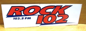 Vintage Rock 102   102.3 FM  Rock Sticker Decal - Radio Station  Rock N Roll - Picture 1 of 5