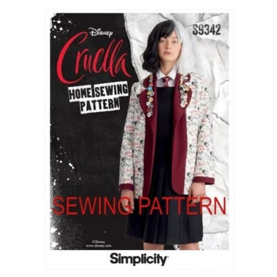 SIMPLICITY 9342 UNISEX CRUELLA JACKET Disney SEWING PATTERN XS-XL Skill AVERAGE - Image 1 of 4