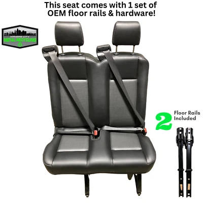 New Ford Transit 2015-2025 OEM Black Vinyl 31" Pass. Side Seat w/2 floor rails - Image 1 of 4