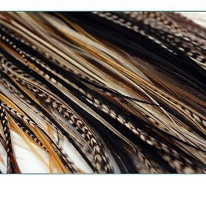 NEW 7-11 Feather Hair Extension Beige,Blond,Black,Browns & Grizzly Featehrs (5 F