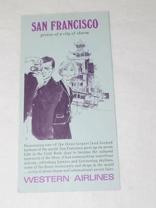 1967 SAN FRANCISCO WESTERN AIRLINES Broschüre - Bild 1 von 5