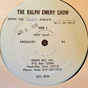 RADIO SHOW: RALPH EMERY SHOW 8/5/77 LARRY GATLIN CO-HOST IN STUDIO, 1 HR - Picture 1 of 1
