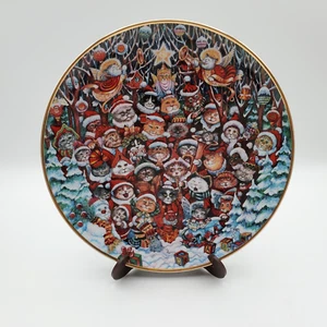 Franklin Mint Santa Claws Sammelteller von Bill Bell Weihnachten Katzen Vintage - Bild 1 von 3