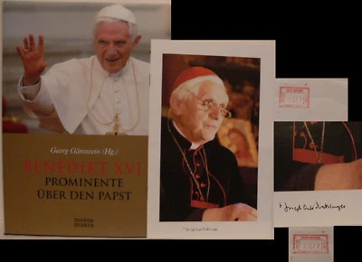 Papst Pope Benedikt Kardinal Ratzinger signiert Signatur Autogramm Unterschrift - Bild 1 von 4