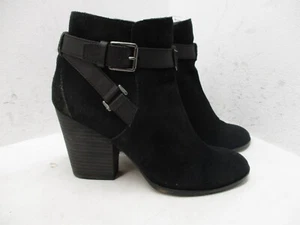 Cole Haan Black Leather Zip Ankle Womens Boots Buckle Style W00489 Sz 7 B - Picture 1 of 12