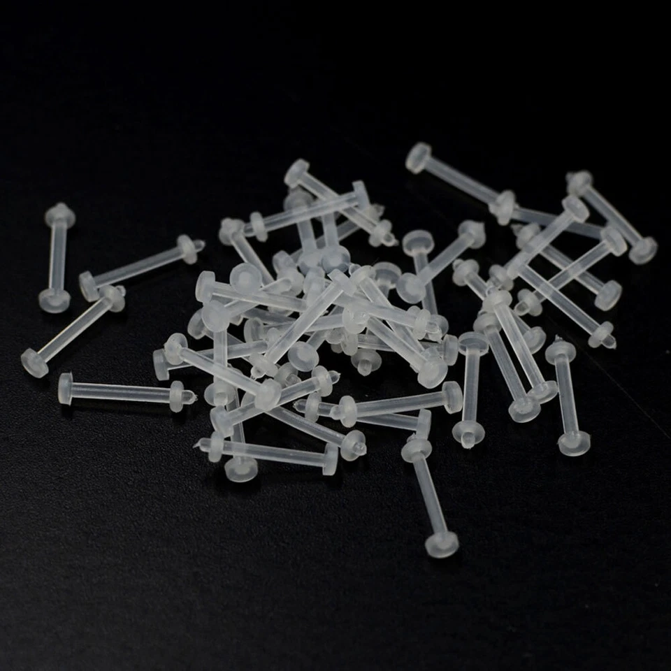 Invisible Transparent Nose Stud. See Through Nose Stud. Clear Plastic Piercing - Image 1 of 4