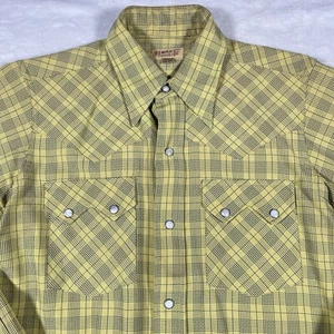 H BAR C Vintage 1950s Men’s Sm Western Kansas City Pearl Snap Sawtooth Pocket - Picture 1 of 10