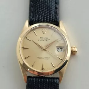 Rolex Oyster Perpetual Date 6624 di medie dimensioni 30 mm oro 18 carati automatico anni 60 RA456B - Foto 1 di 12