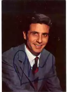 GILBERT BECAUD FRENCH SINGER & ACTOR 2 POST CARDS "1 IS AUTOGRAPHED" FREE SHIP - Picture 1 of 2