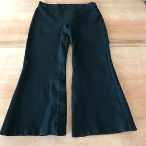 Spanx Wide Leg Pants Women L Black Mid Rise Back Pocket Pull On Stretch Preppy - Picture 1 of 13