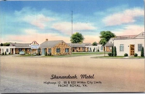 SHENANDOAH MOTEL Front Royal, Virginia VA roadside unused Postcard - Imagen 1 de 2