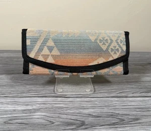 Cartera sin asas de lana Pendleton genuina Anicca Bags Southwest Boho Western triple pliegue - Imagen 1 de 14