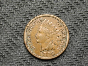 🔥OLD COIN SALE XF 1898 INDIAN HEAD CENT PENNY FULL LIBERTY 🔥LOT 329us - Picture 1 of 2