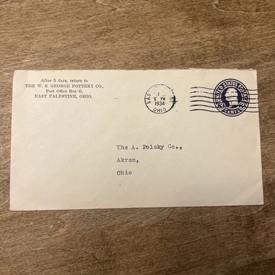 1933 Cover Letter W.S. George Pottery Company Ohio To Polsky Co In Akron Ohio - Image 1 of 4