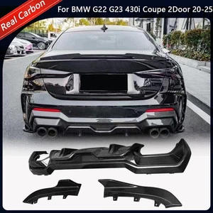 For BMW 4 Series G22 G23 Real Carbon Fiber Rear Bumper Lip diffuser Side Corner - Picture 1 of 11