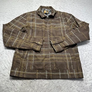 Volcom Jacket Brwon Plaid Full Zip Collared Ski Coat Mens Size Small S - Picture 1 of 15