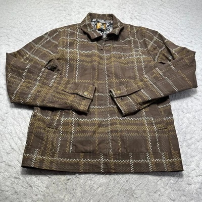 Volcom Jacket Brwon Plaid Full Zip Collared Ski Coat Mens Size Small S - Image 1 of 4