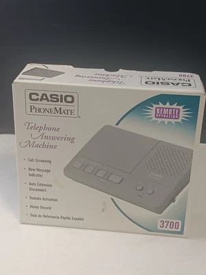Contestador automático de microcassette único vintage Casio 3700 Phonemate Foto 1 de 4