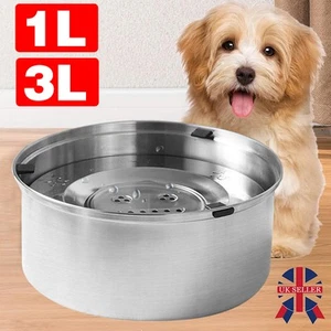 Dog Water Bowl——No Spill Pet Water Feeder Dispenser Cat Bowl 1L/33.8oz 3L/101oz - Picture 1 of 13