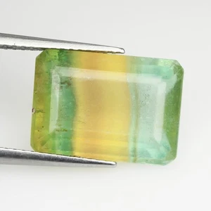 8.45 Ct Grand look Octagan 14 x 10.1 MM 100% Natural Bi Color Brazil Flourite - Picture 1 of 5